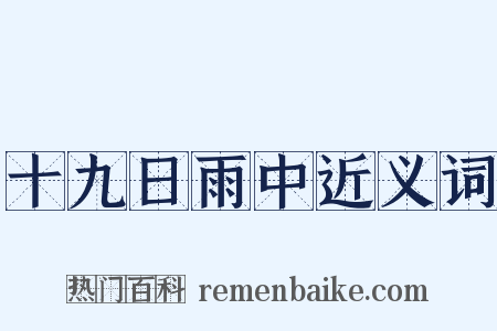 十九日雨中近义词是什么意思的图片